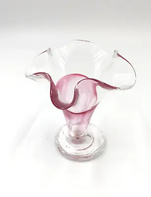 Adrian Sankey Glass Handkerchief Vase British Art Glass 12.6 Cm (5 ) • £12