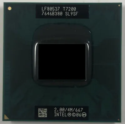 2Pcs Intel Core 2 Duo T7200 CPU 2.0GHz 4M 667FSB SL9SF Notebook Processor • $16.88