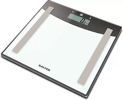 Salter Analyser Scale 9137 SVWH3R Premium Glass Body Fat/Water BMI Silver • £17.95