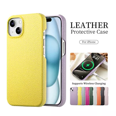 Leather Case For IPhone 8 7 Plus 15 14 13 12 11 Pro X XR XS Max Slim Back Cover • £5.71