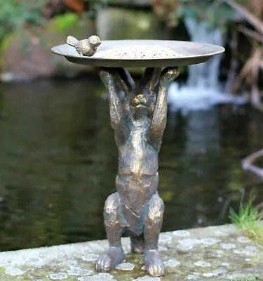 £24.95 • Buy Wild Hare Statue Bird Bath Garden Ceramic Feeder Effect Outdoor Xmas Indoor Gift