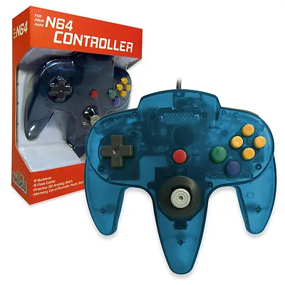 Old Skool Turquoise Wired Controller For Nintendo 64 N64 • $17.99