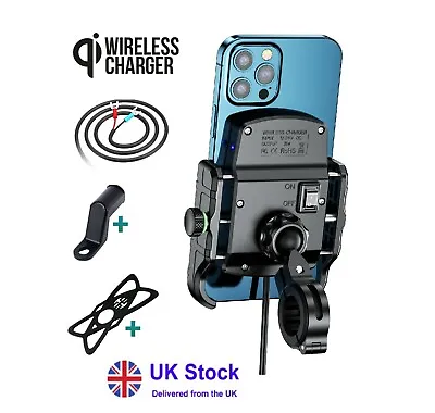 Orcas Motorcycle Motorbike Phone Holder Charger Qi Fast Wireless Charging UK • £29.99