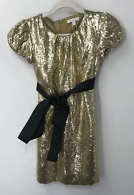 Miss Grant Girls Short Sleeve Gold Sequined Party Dress Sz 6-7y • $42.50