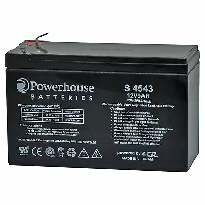 Powerhouse 12V 9Ah Sealed Lead Acid (SLA) Gel Battery 6.3mm/F2 For NBN Alarm UPS • $44.95