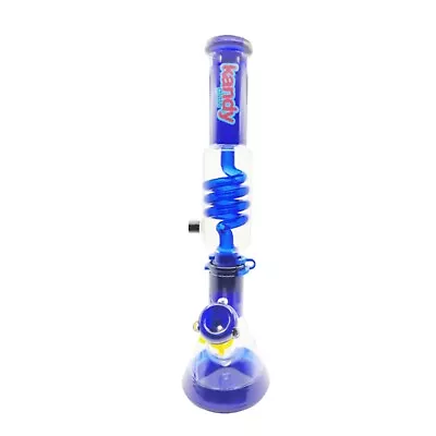 Glass Water Pipe Bong Beaker 16 Inch Water Pipe Colored Spiral • $64.99