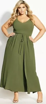 City Chic Ladies Divine Overlay Maxi Dress Size L 20 Colour Green • $35.95