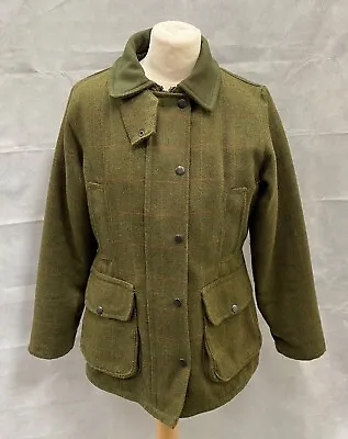 £25 • Buy Saddle Ladies Green Tweed Field Country Coat Jacket UK Size 12 VGC (FN_5193)