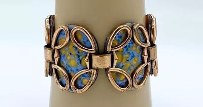 Vintage Matisse Renoir Gorgeous Blues & Golds Enamel Bracelet • $50