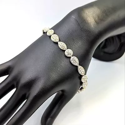 Beautiful Nadri Cubic Zirconia Silver Tone Tennis Bracelet 8  Long • $55