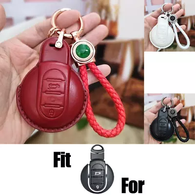 Genuine Leather Car Key Fob Case Cover For BMW MINI Cooper F54 F55 F56 F57 F60 • $29.50