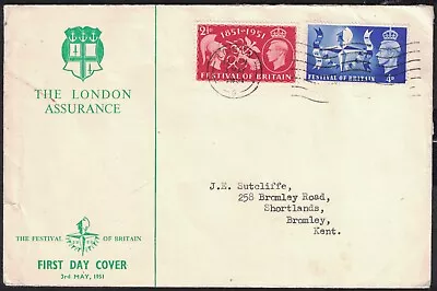 Kgvi 1951 Festival Of Britain Scarce London Assurance First Day Cover. • £0.99