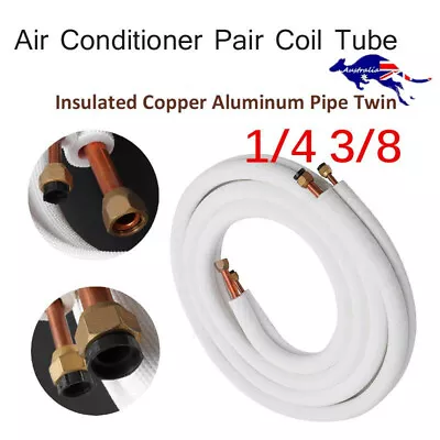 $50.98 • Buy Insulated Pipe 1/4'' 3/8'' Air Conditioner Pipes Pair Coil Tube Split Line Wire