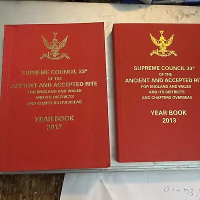 8*Ancient & Accepted Rite Supreme Council 33° Year Book 2013-2019 8 Editions Set • £22