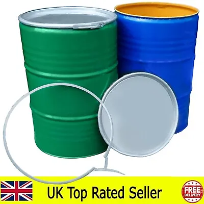 205l 45 Gallon Shipping Drum Shipping Barrel Oil Drum Container Bin Steel Drum • £39.99