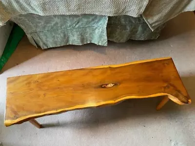 Original C1960's Reynolds Live-edge Yew Wooden Coffee Table (COLLECTION ONLY) • £190