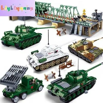 Military Ww2 Cannon Assault Armored Vehicle Battle Tank Car Truck Building Block • $50