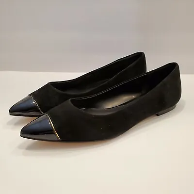 Truth Or Dare By Madonna Womens Kulig Black Cap Toe Flat Shoes Size 5.5 • $16.99