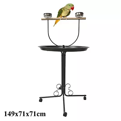 149cm Bird Stand Cage Parrot Playpen Gym Toy Play Perch With Wheels Cups • $130