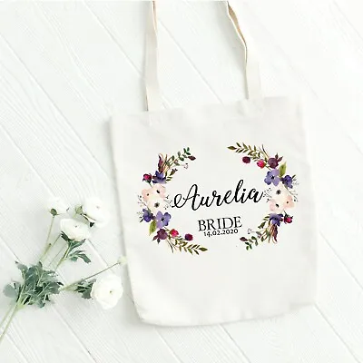 £7.99 • Buy Personalised Wedding Tote Bag | Bridesmaid Gift Bag | Aurelia