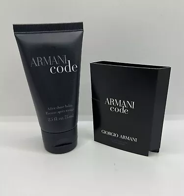 GIORGIO ARMANI CODE AFTER SHAVE BALM 75ml/2.5oz - NEW Plus A Sample Size Cologne • $29