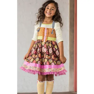 Matilda Jane Girls Spinning With Joy Knot Dress Make Believe 8 • £28.11