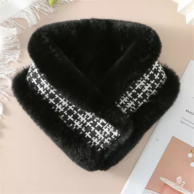 100% Real Rabbit Fur Scarf Winter Warm Collar Neck Warm Wrap For Handsome Men • $34.99