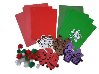 £4.79 • Buy Make Your Own Christmas Cards Kit Childrens 6 Cards & Envelopes Stickers Pens B