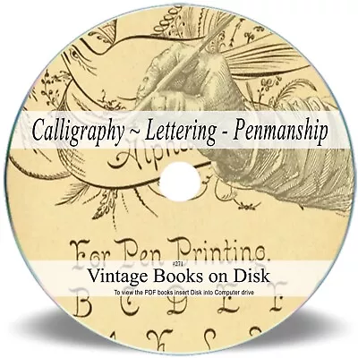 RARE VINTAGE CALLIGRAPHY LETTERING BOOKS On DVD - PENMANSHIP & TYPOGRAPHY - 271 • $5.68