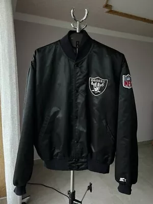 Los Angeles Oakland Raiders Nfl Satin Bomber Jacket Vintage Starter Proline Mens • $179.99