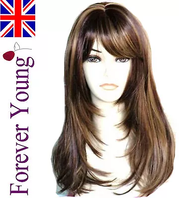 Ladies Long Blonde Wig Brown Blonde 2 Tone Mix Fashion Wig Face Frame Style.  • £16.99