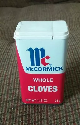 Vtg McCormick Whole Cloves Red/ White Spice Tin • $4.97