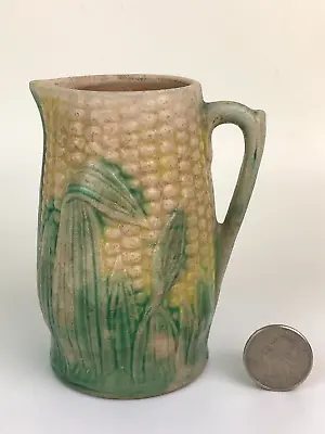Antique Majolica Pottery Corn Cob Pitcher  4-1/8  Tall • $45