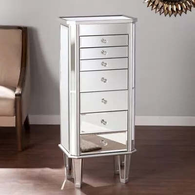 Silver Mirrored Jewelry Armoire • $579.30