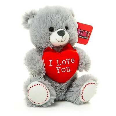 Birthday Gift Teddy Bear Soft Toy Valentines Day I Love You Girlfriend Red Grey • £13.99