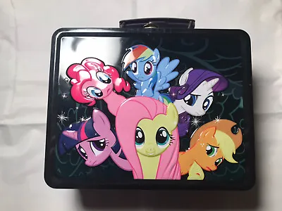 Hasbro My Little Pony Collector Tin 7.5  Metal Lunch Box -Black Background- 2013 • $9.50