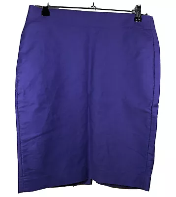 J Crew Pencil Skirt Knee Length Women Size 6 Purple Stretch Cotton Pockets • $13.99