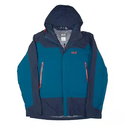 JACK WOLFSKIN Mens Rain Jacket Blue Hooded 3XL • £39.99