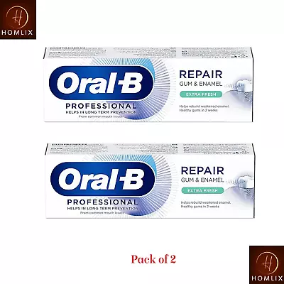 View Details Oral-B Repair Gum&Enamel Toothpaste Extra Fresh 75ml  - Pack Of 2 • 18.90£