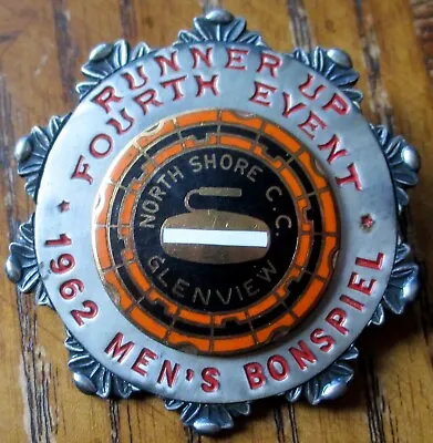 Vintage Bonspiel Curling Pin Award Medal. 1962 North Shore C C Glenview Sports • $17.99