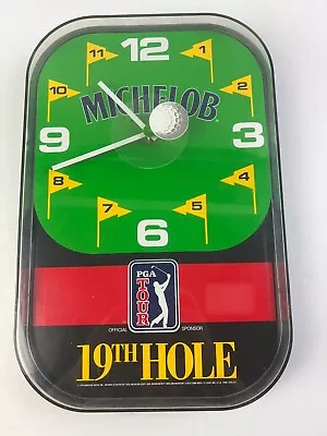 ANHEUSER-BUCSH MICHELOB 19th HOLE GOLF CLOCK  PGA TOUR  1994 • $50.99