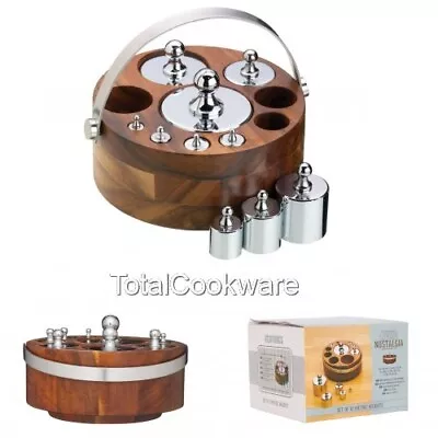 £41.95 • Buy Living Nostalgia 10 Piece Chromed Metric Weight Set With Wood Stand