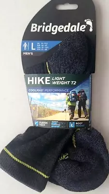 Bridgedale Hike Light Weight Coolmax Performance Heather Boot Height Socks Large • $22.95