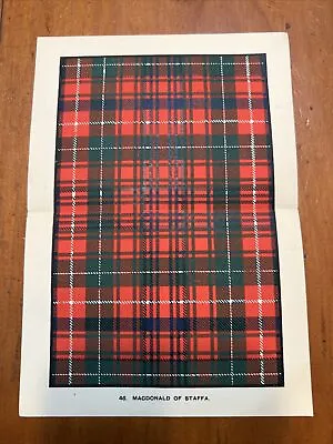 1919 Scottish Clans And Tartans Print Scotland MacDonald Of Staffa Family • $9.99