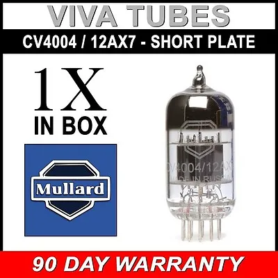 New Gain Tested Mullard Reissue CV4004 / 12AX7 Short Plate Low Noise Vacuum Tube • $35.04