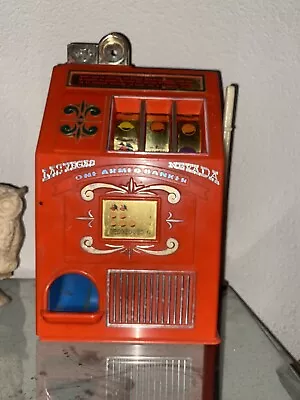 Vintage Medley Slot Machine Toy 5 Cent One Armed Bandit Banker • $15