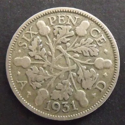 £3.99 • Buy 1931 GEORGE V SILVER SIXPENCE  ( 50% Silver )  British 6d Coin.   667