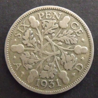 £3.99 • Buy 1931 GEORGE V SILVER SIXPENCE  ( 50% Silver )  British 6d Coin.   667