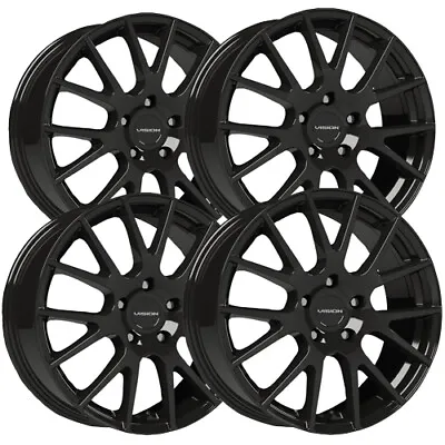 (Set Of 4) Vision 18 Hellion 16x7 5x4.5  +38mm Gloss Black Wheels Rims 16  Inch • $487.96