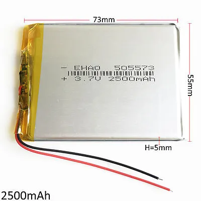 2500mAh 3.7V Lipo Polymer Battery 505573 For PAD Power Bank Cell Phone Camera • £8.63